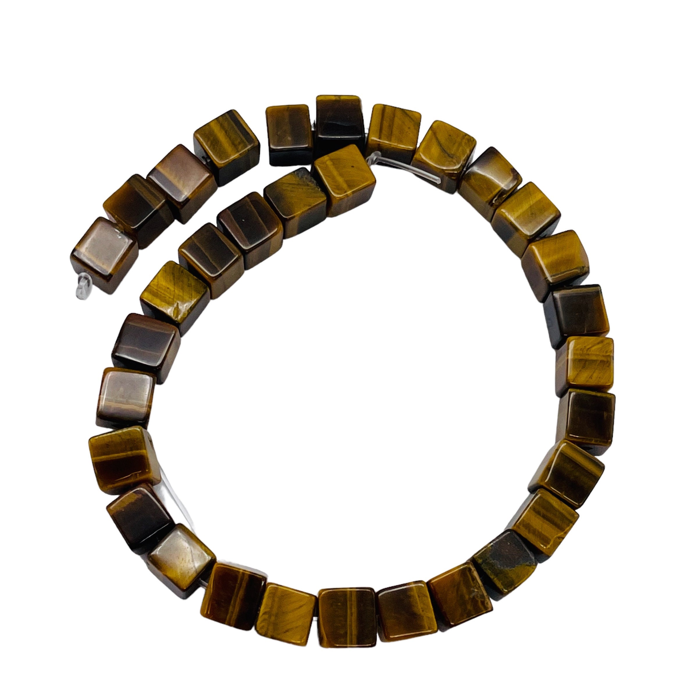 Wildly Exotic Tigereye 6mm Cube Bead 8 inch Strand | 6x6x6mm | 32 Beads |