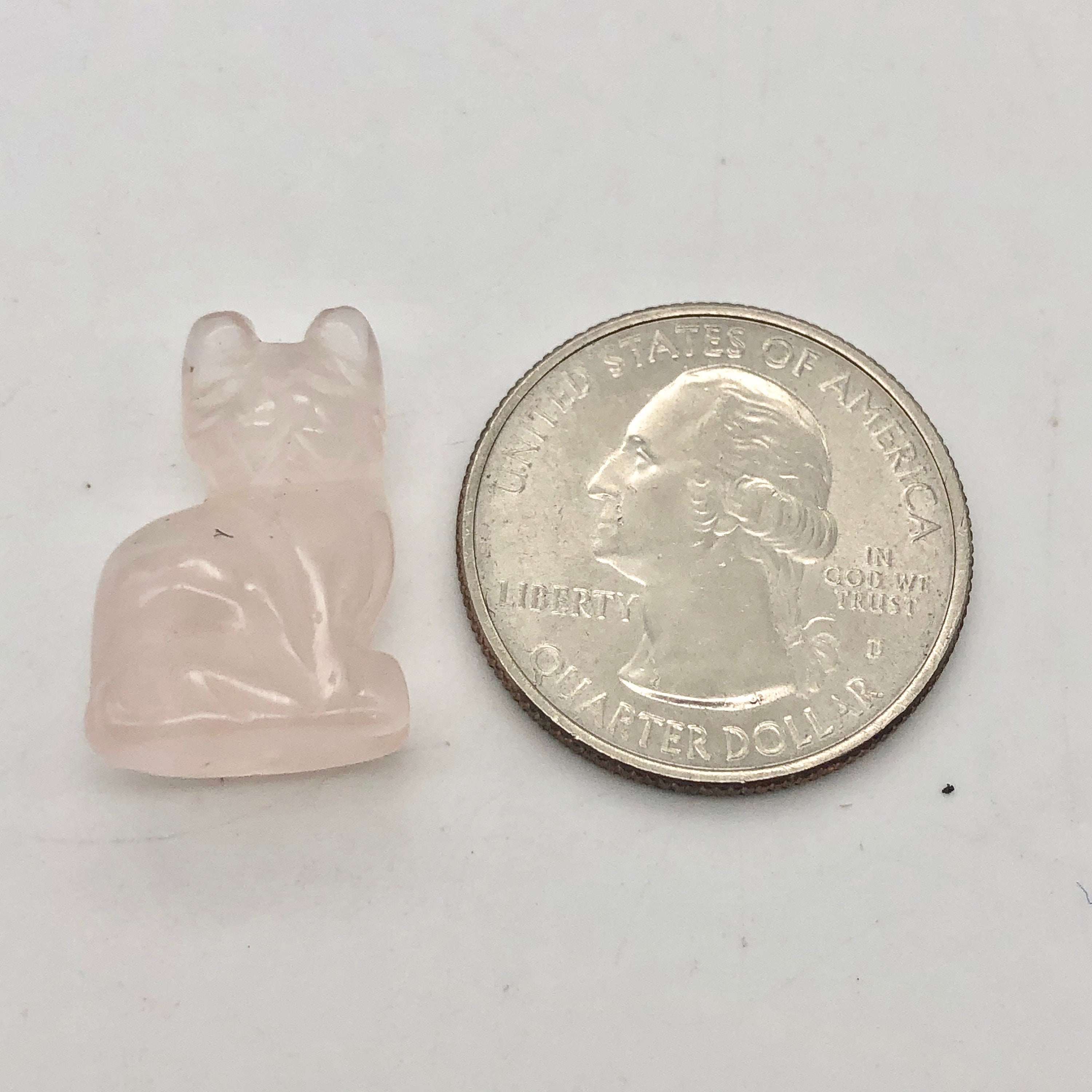 Adorable Rose Quartz Sitting Carved Cat Figurine 21x14x10mm Etsy