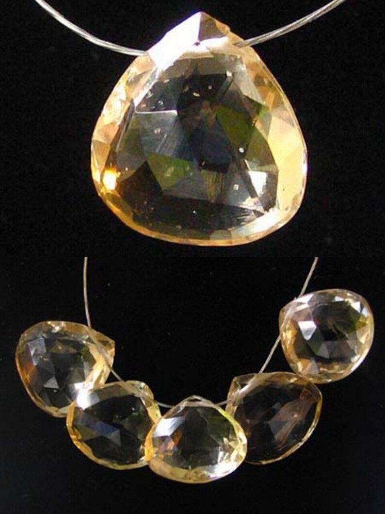 Glistening One Yellow Aquamarine Briolette Bead 7789 Helidor