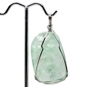 Green Fluorite Silver Wire-Wrapped Pendant | 21 gram | 2&quot; Long |