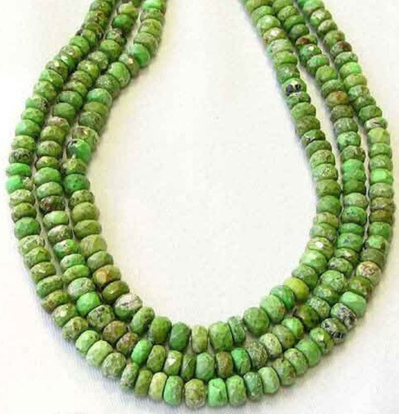 Natural Gaspeite Faceted Roundel Beads 5x3 to 6x4mm Green | Etsy