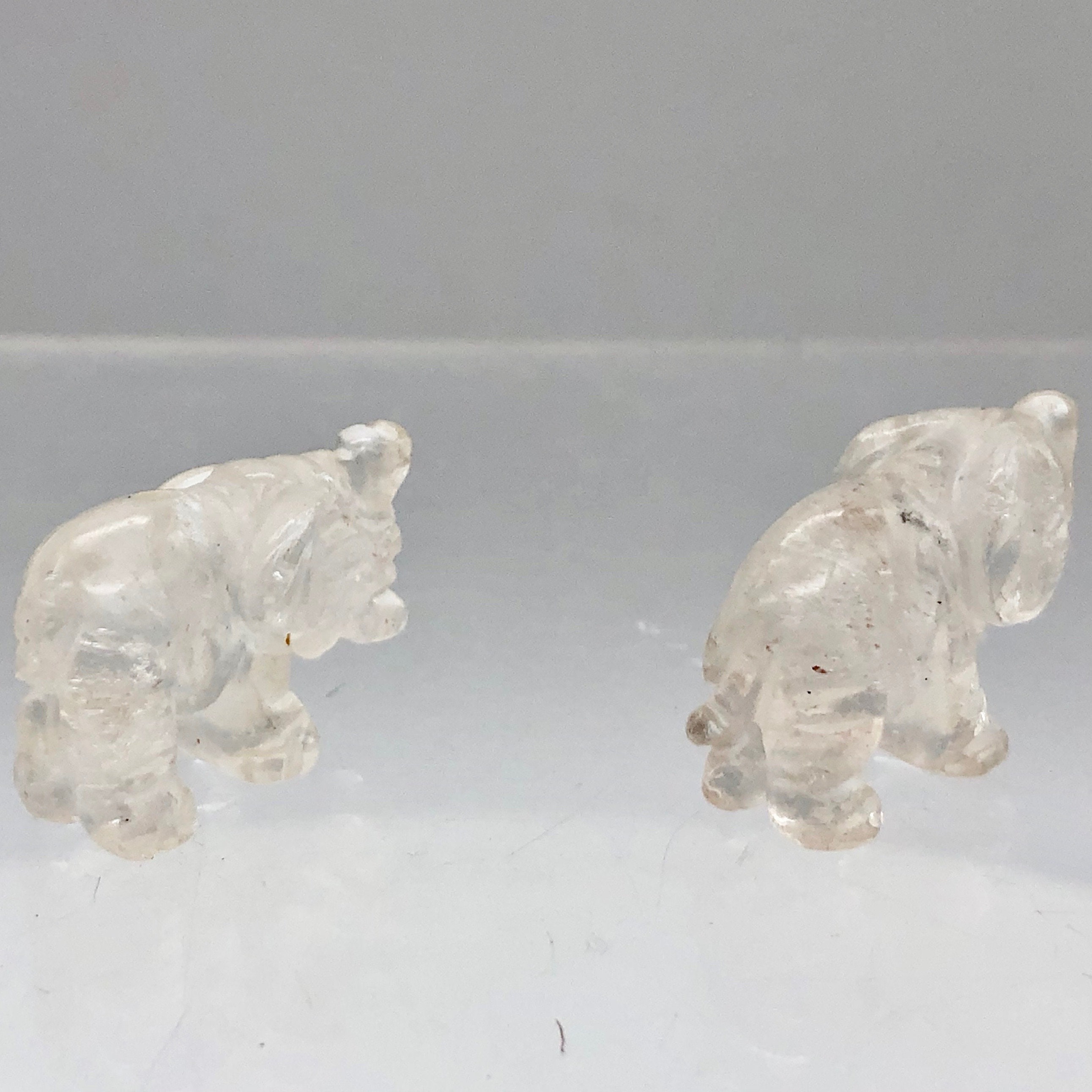 Wild Hand Carved Clear Quartz Elephant Figurine 20x15x7mm Etsy