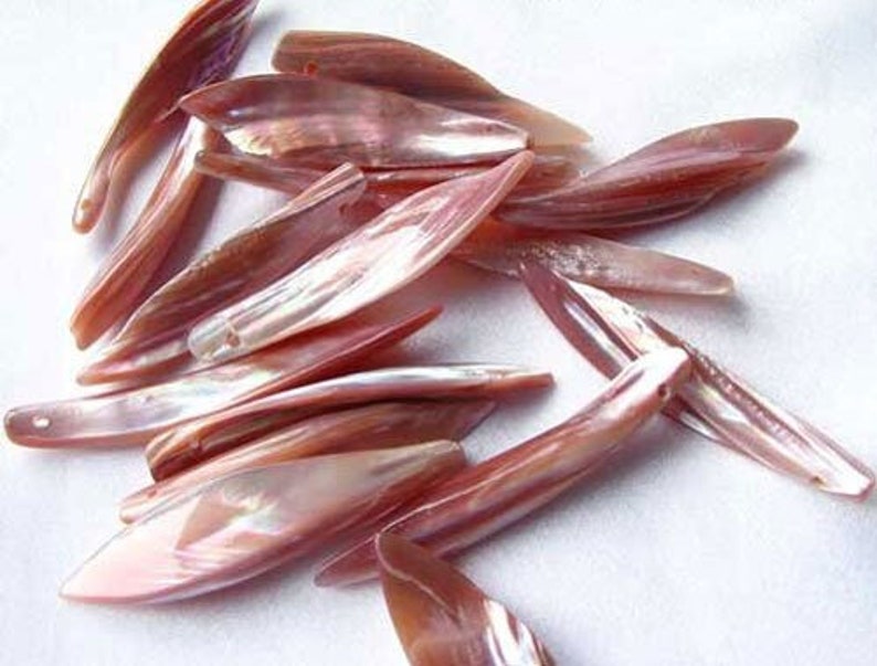 Designer Blade Cut Pink Mussel Shell Pendant Bead 4423D