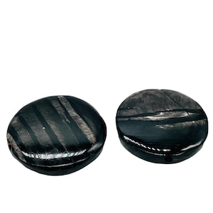 Espejos de plata Hiperstena 29 x 7 mm Disco Colgante Cuentas / 2 Cuentas /
