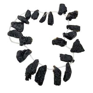 Tektite Natural Pendant Bead Strand 40x18x10 to 35x10x8mm | 20 Beads |