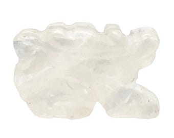 Powerful Carved Quartz Winged Dragon Animal Figurine | 21x14x9mm | Clear