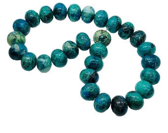Gorgeous Chrysoprase Blue Green Gemstone Rondelle Beads | 29 Beads |