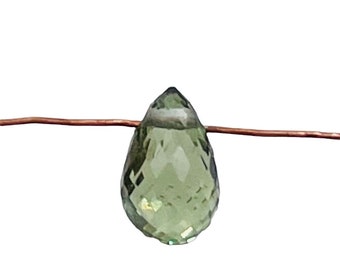 Natural Moss Green Sapphire Briolette Bead | 6x4mm to 5x3mm | 1 Bead |