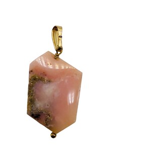 Pink Peruvian Opal Pendant with 12Kgf Findings 509862G4
