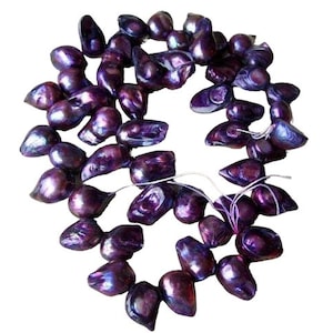 Glam Purple Pearl Blister Pendant Bead Strand | 15x10x8 to 12x9x8mm | 50 Pearls|
