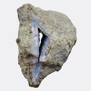 Calcedonio 250g Naturale / 3 1/2x2 1/4x2" / Grigio Blu Bianco / 1 Esemplare