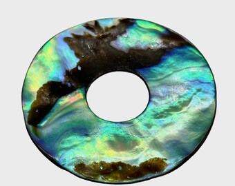 Regenbogen Abalone Kreisperle: Exotisch schimmernder Edelstein (35 mm)