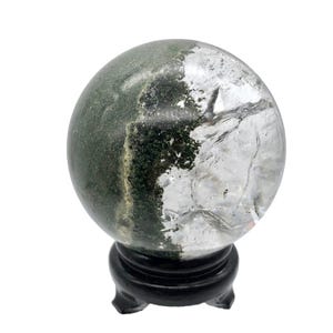 Sfera di campione di clorite da giardino Lodalite / 53 mm o 2,1" / Trasparente/Verde / 211,5 g /