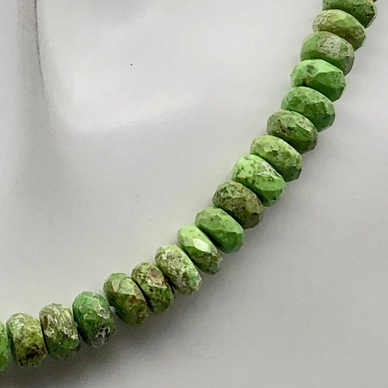 Natural Gaspeite Faceted Roundel Beads 5x3 to 6x4mm Green | Etsy