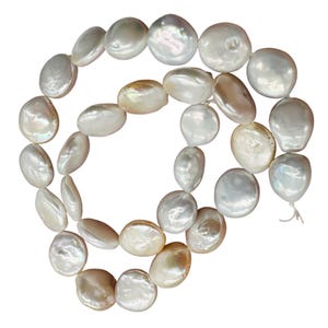 Amazing Natural Multi-Hue FW Coin Pearl Strand | 12 to 14x6.5mm | 27 Pearls|