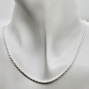 2mm Rope Solid Sterling Silver Italian Made Necklace |20 Inch | 6.3 Grams |