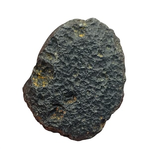 Esemplare naturale di meteorite tectite / 19 g / 39 x 31 x 10 mm / nero / 1 esemplare espositivo /