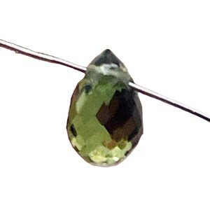 Deep Sage Green Sapphire Faceted Briolette Bead | 4.5x3-6x3mm 1/2 caret| 1 Bead|