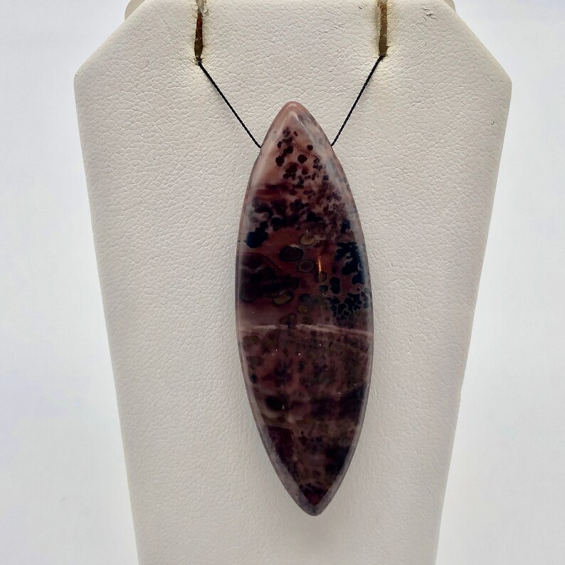 Unique Red Apache Jasper Marquis Centerpiece Bead 8281A