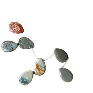 Aahh 2 Owyhee Jasper Flat Briolette Pendant Beads 7380