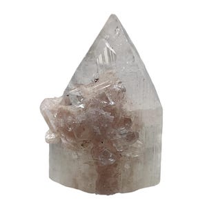 Apophyllite Stilbite 11g Piramide di cristallo da collezione / 25x20x19mm / Trasparente, Rosa /