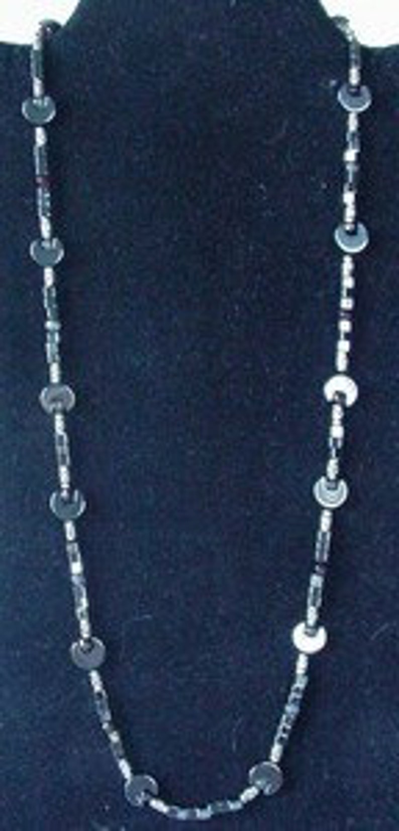 Hand Crafted And Designed Garnet Hematite Moonstone Necklace!/_#200012