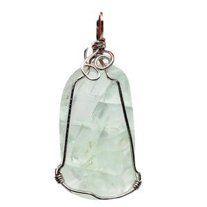 Green Fluorite Silver Wire-Wrapped Pendant | 11 Gram 1 3/4&quot; Long |