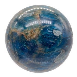 Apatite 254g Sfera di Meditazione / 2,19" / 55 mm / Blu, Bianco / 1 Esemplare da Esposizione