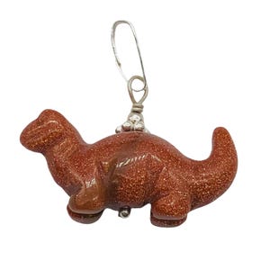 Goldstone Diplodocus Dinosaur Sterling Silver Pendant Necklace| 1 Pendant |