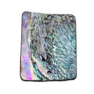 Rainbow Blue Abalone Rectangle Pendant Bead | 38x29mm | |  | Blue | 1 Beads
