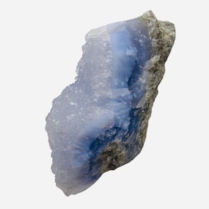 Calcedonio 295g Esemplare Naturale / 4x2 1/4x2" / Blu Bianco Grigio / 1 Esemplare /