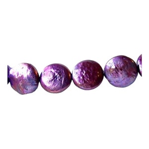 Purple Passion Fresh Water Round Flat Pearls | 4 Pearls |