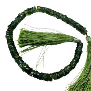 Tsavorite Garnet 6x2mm Faceted Rondelle Bead Strand | 1" Long | Green| 80 Beads|