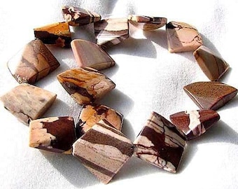 Wild Exotic Zebra Jasper Twist Focal Bead Strand 108905