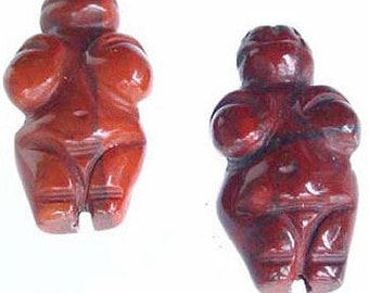 Brecciated Jasper Goddess of Willendorf Animal Beads | 20x9x7mm | Red/Brown