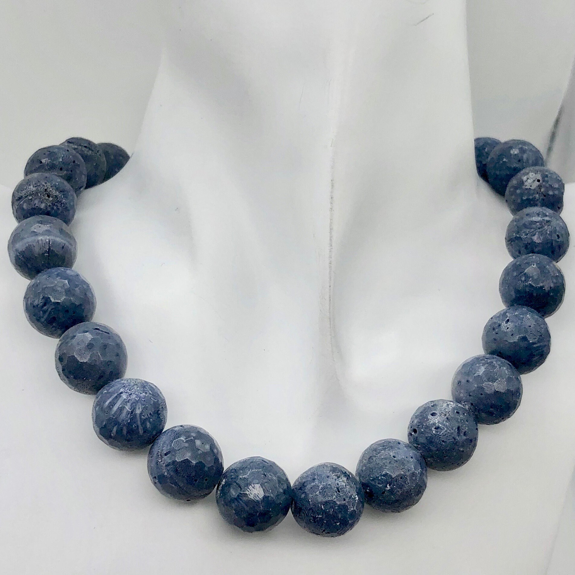 Faceted 14mm Blue Sponge Coral Beads 16 Strand Etsy UK