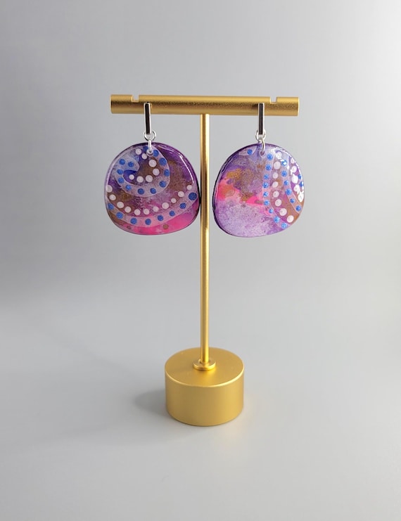 Handmade Polymer Clay Earrings: Hand Painted