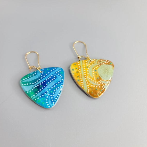 Handmade Polymer Clay Earrings: Hand Painted