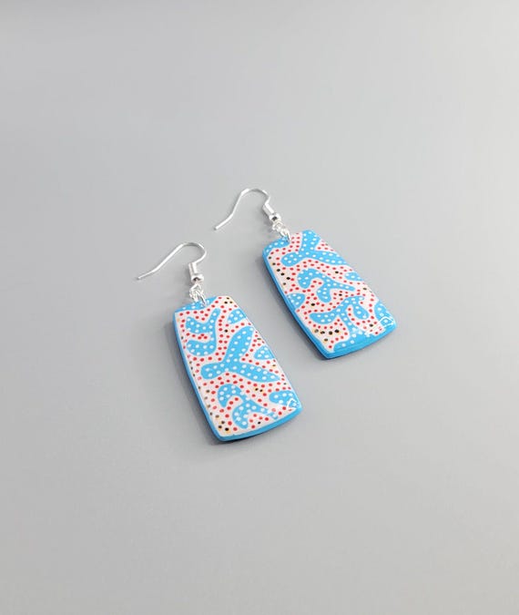 Hypoallergenic Handmade Polymer Clay Earrings: Hand painted