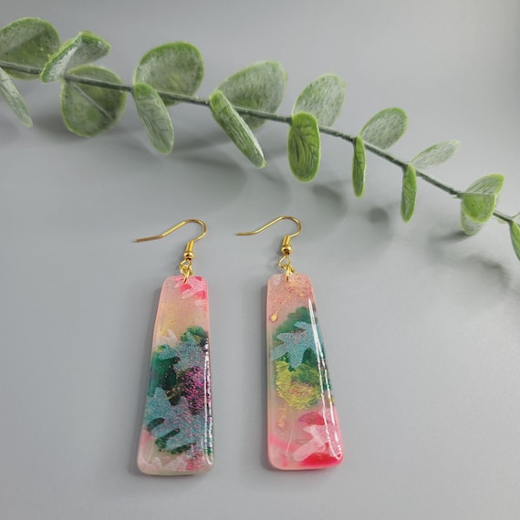 Handmade Polymer Clay Earrings: Gold Plated Hypoallergenic