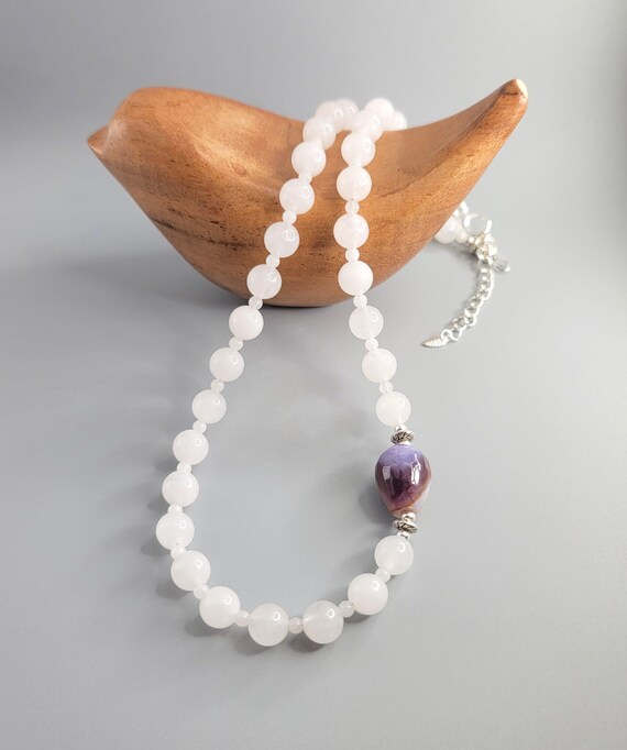 White Jade Gemstone: Faceted Agate Teardrop Focal Bead