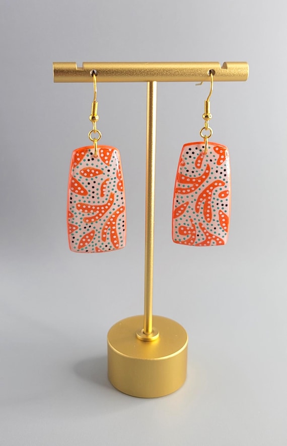 Hypoallergenic Handmade Polymer Clay Earrings: Hand painted