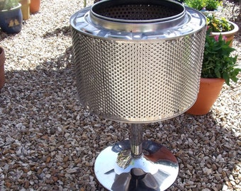 Fire pit hand crafted from washing machine drum....