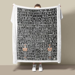 Ancient History Fleece Blanket, Egyptian art throw, hand drawn Roman art, Greek mythology blanket, cosy history lover gift, unique decor