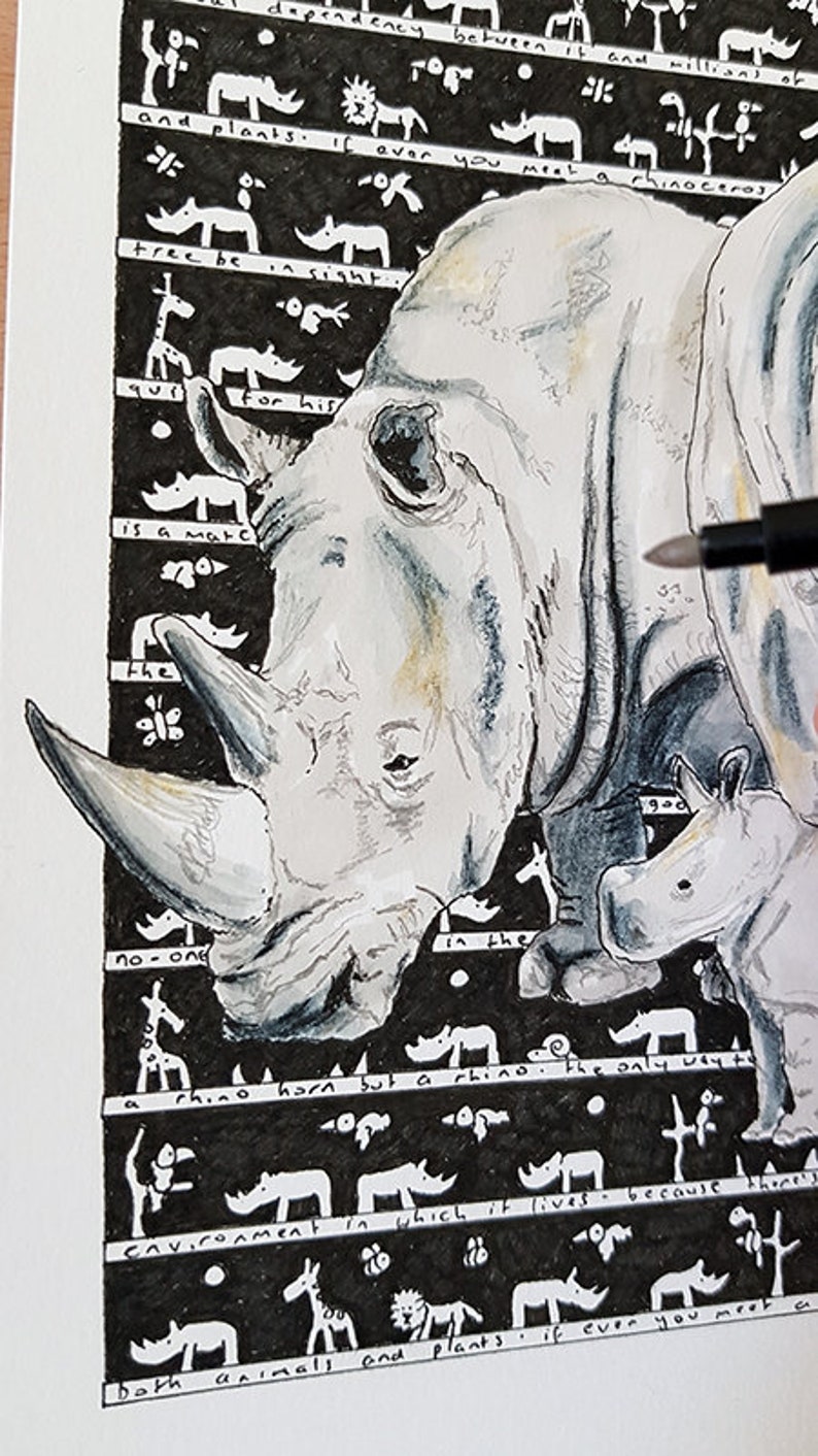 Rhino Blanket, Rhino Fleece Blanket, Rhinoceros Decor, African Safari