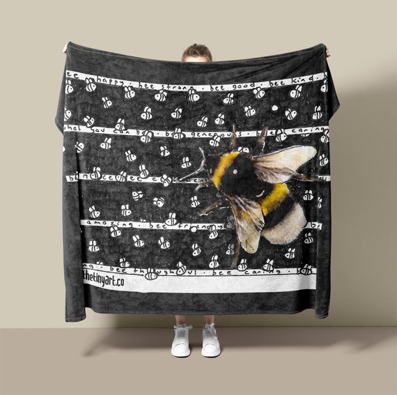 Bees Fleece Blanket Bee Lover Gift Lightweight Fleece Blanket