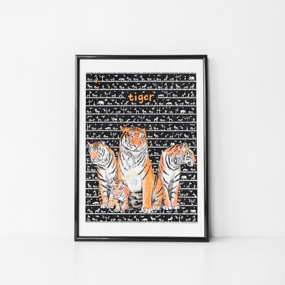 Tiger Art Tiger Art Print Tiger Wall Art Etsy
