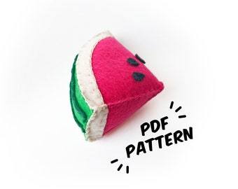 Watermelon PDF Felt Pattern - Easy Play Food DIY Template & Instructions