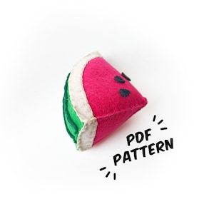 Watermelon PDF Felt Pattern - Easy Play Food DIY Template & Instructions