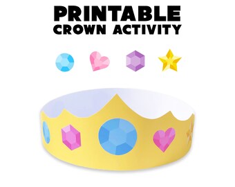 Kids Pretend Play Printable - Princess Crown With Jewel Stickers